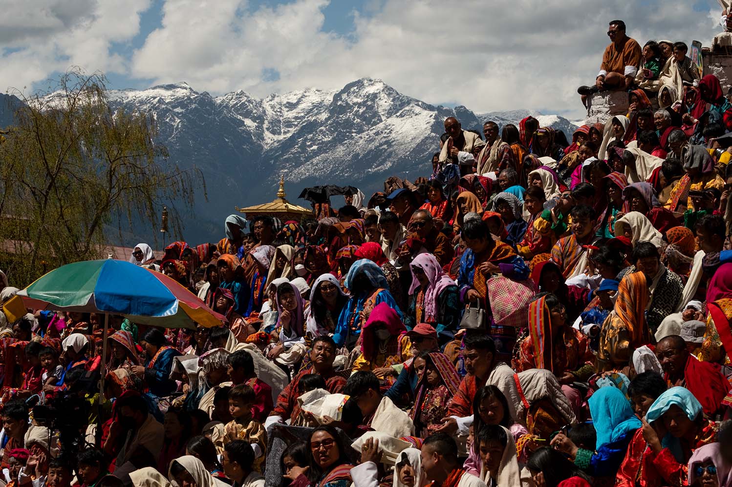 Ngawang Rai cultural photography of the Bhutan Paro Tshechu's audience watching the dance.